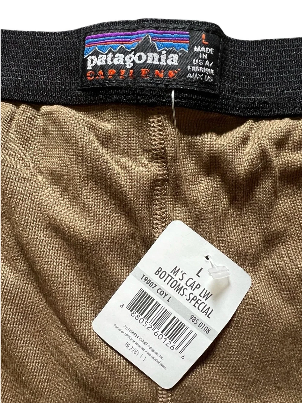 Patagonia Men’s Vintage Capilene Lightweight Baselayer Pants NWT